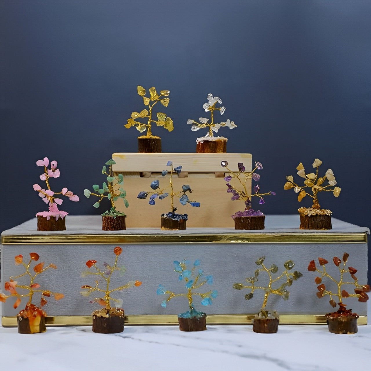 Mini Tree Crystal Tree Handmade Home Decor Items Crystal Bonsai Tree Showpiece For Home Decor Vastu Gift Items For Home Decoration Hall Decoration Items Crystals Tree Gifts-Pack of 1