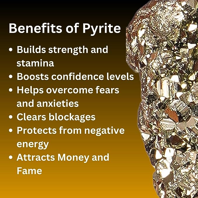 Natural pyrite crystal stone for attracting money and success