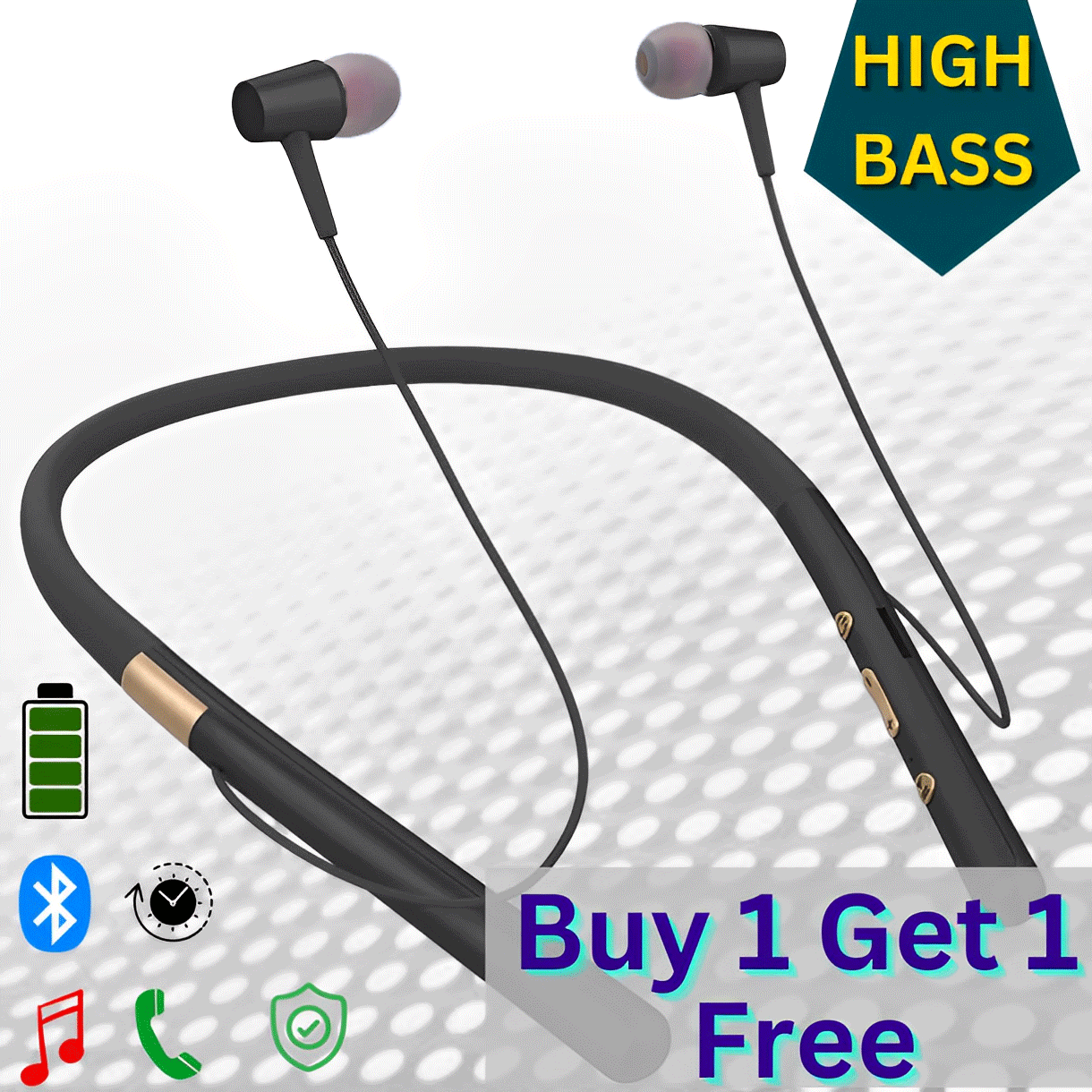 Uchaal Magnetic High Quality Bluetooth Neckband with Music