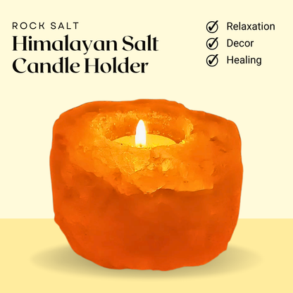 Natural Himalayan Rock Salt Lamp Tea Light Candle Holder - Unique Gifting Option