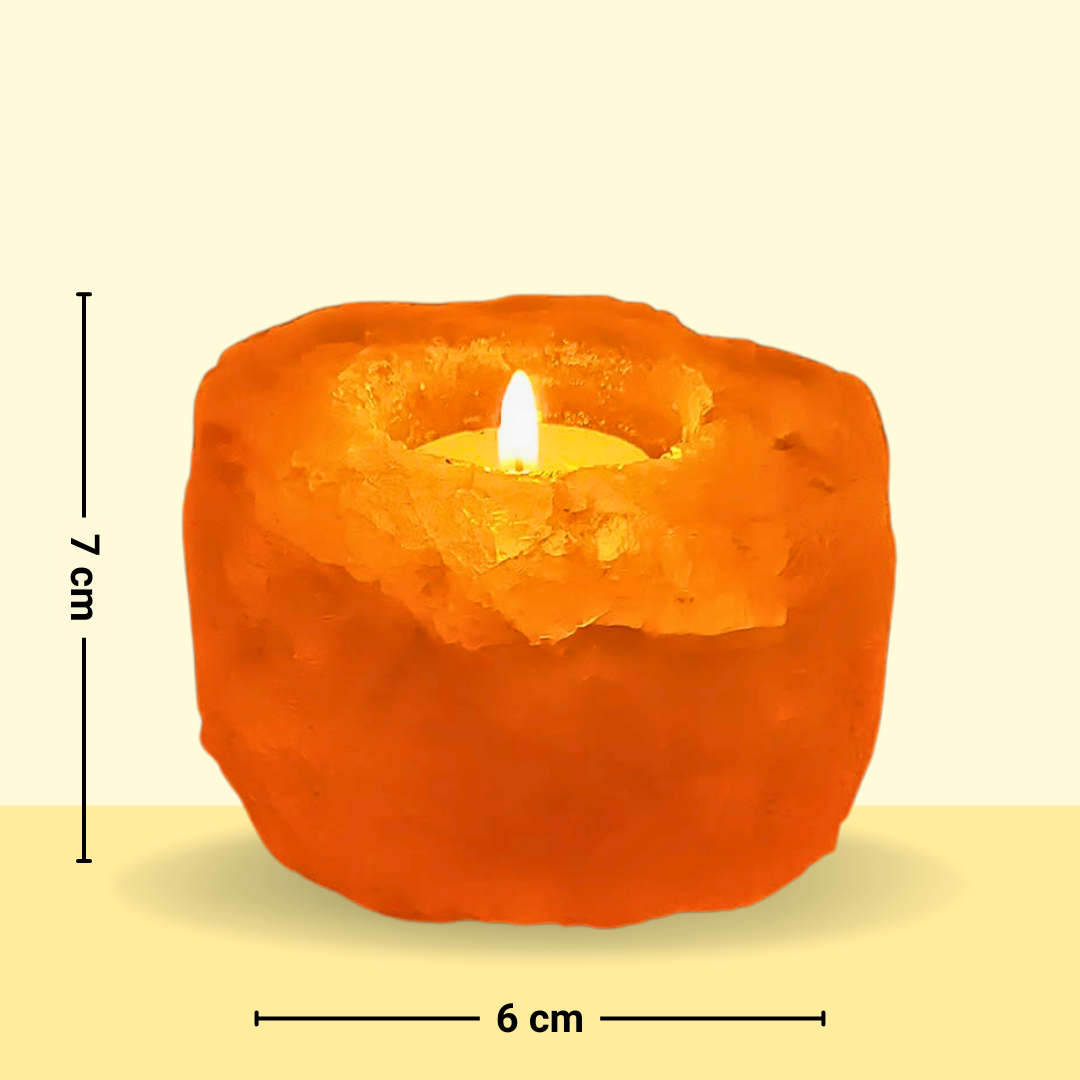 Natural Himalayan Rock Salt Lamp Tea Light Candle Holder - Unique Gifting Option