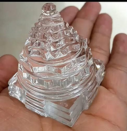 Original Sphatik Shree Yantra (Maha Meru Yantra) - Authentic Crystal for Enhancing Wealth, Prosperity, and Positive Energy