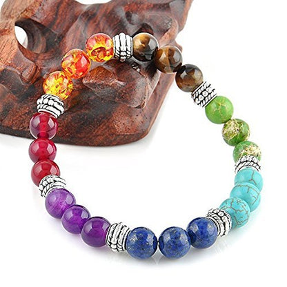 7 Chakra Semi-Precious Stones Bracelet for Health, Wealth, Love, Positivity and Overall Growth.