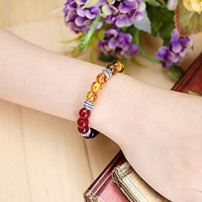 7 Chakra Semi-Precious Stones Bracelet for Health, Wealth, Love, Positivity and Overall Growth.