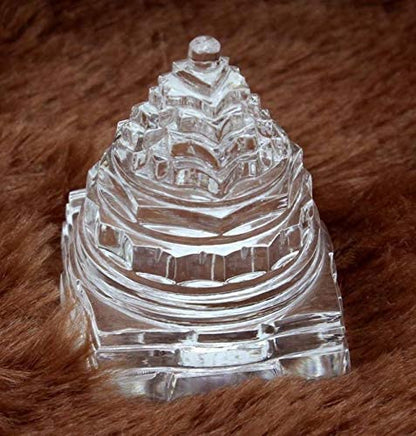 Original Sphatik Shree Yantra (Maha Meru Yantra) - Authentic Crystal for Enhancing Wealth, Prosperity, and Positive Energy