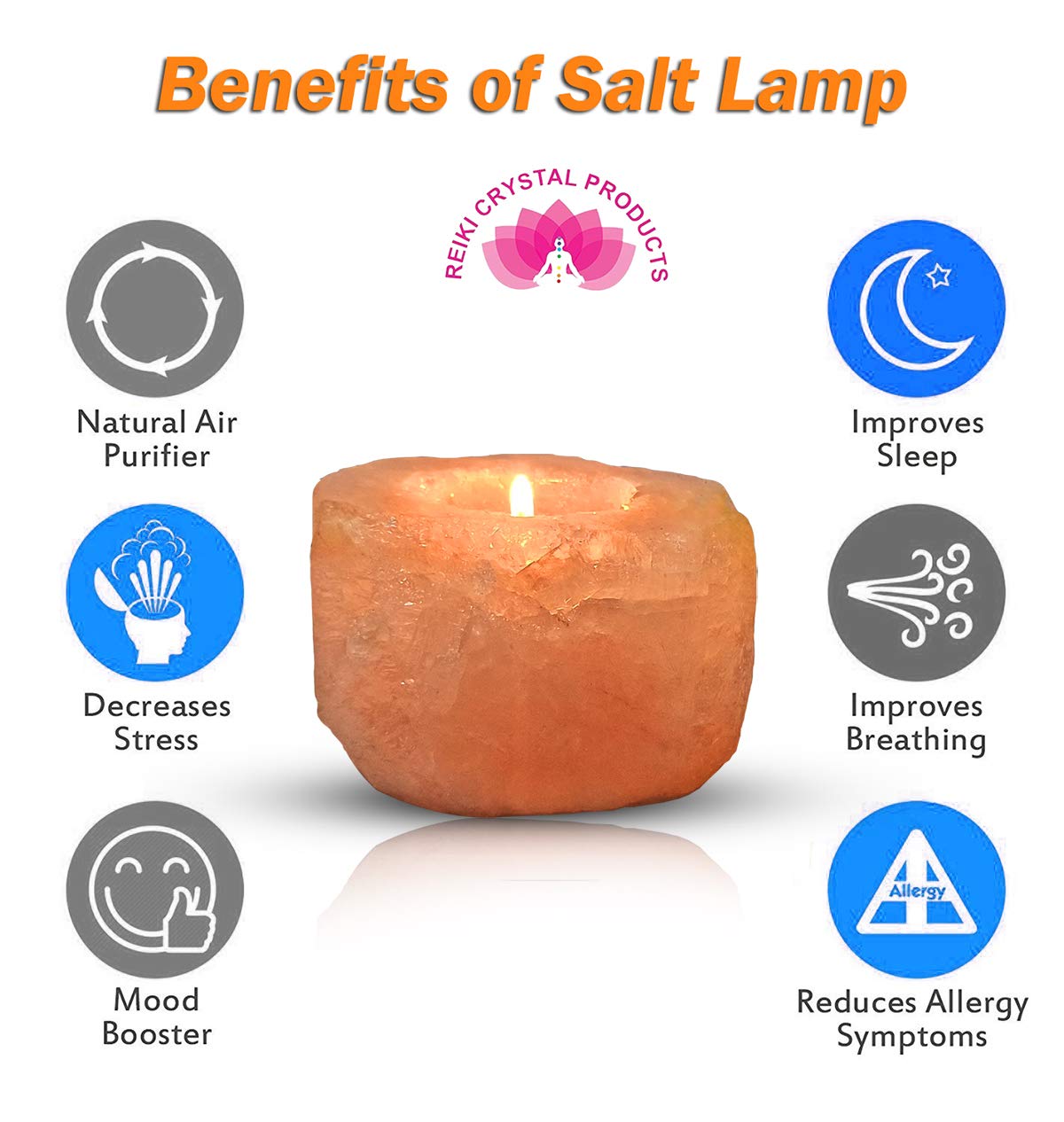 Natural Himalayan Rock Salt Lamp Tea Light Candle Holder - Unique Gifting Option