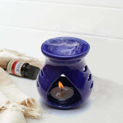 Ceramic Clay Candle Operated Aroma Burner|Oil Diffuser (Assorted Color)