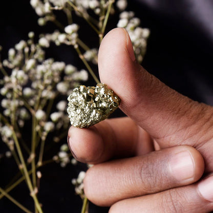 Pyrite Stone & Pyrite Ring Set – Wealth, Protection & Grounding