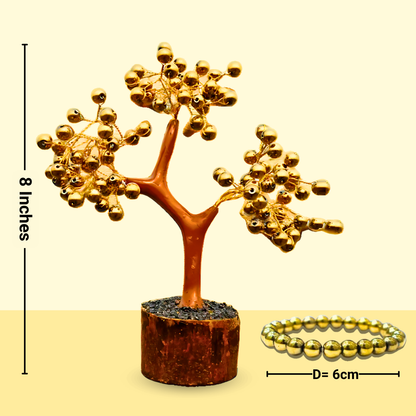 Golden Pyrite Bracelet & Golden Pyrite Tree Set – Prosperity & Protection