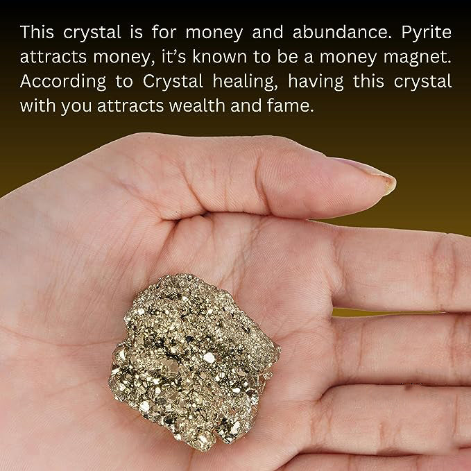 AGATE Original Pyrite Stone for Wealth and Business Luck/Vastu/Working Table Decor with Increased Will power and Manifestation