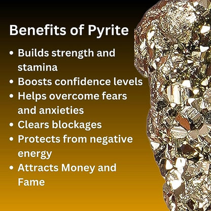 AGATE Original Pyrite Stone for Wealth and Business Luck/Vastu/Working Table Decor with Increased Will power and Manifestation