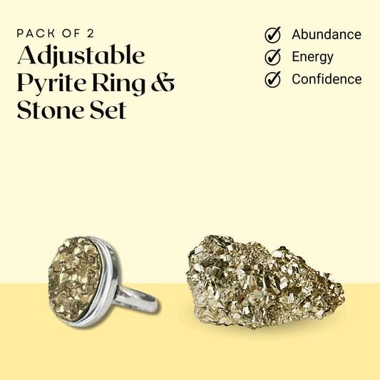 Pyrite Stone & Pyrite Ring Set – Wealth, Protection & Grounding