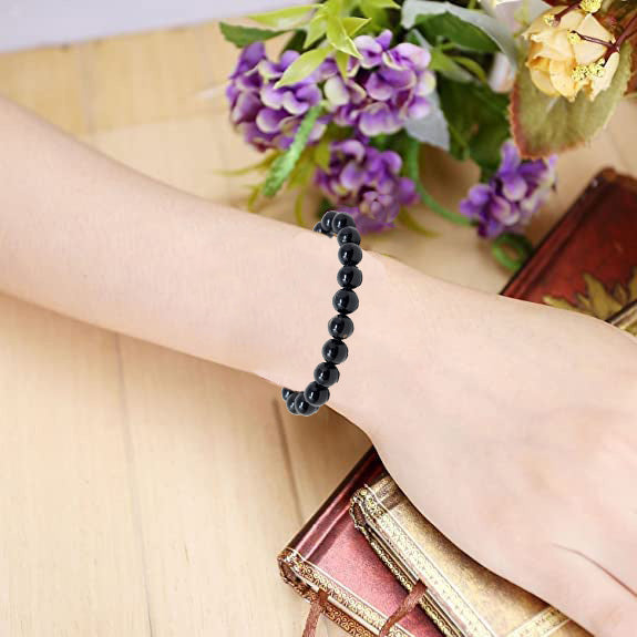 Natural Healing Black Tourmaline Crystal Bracelet for Men, Women & Kids