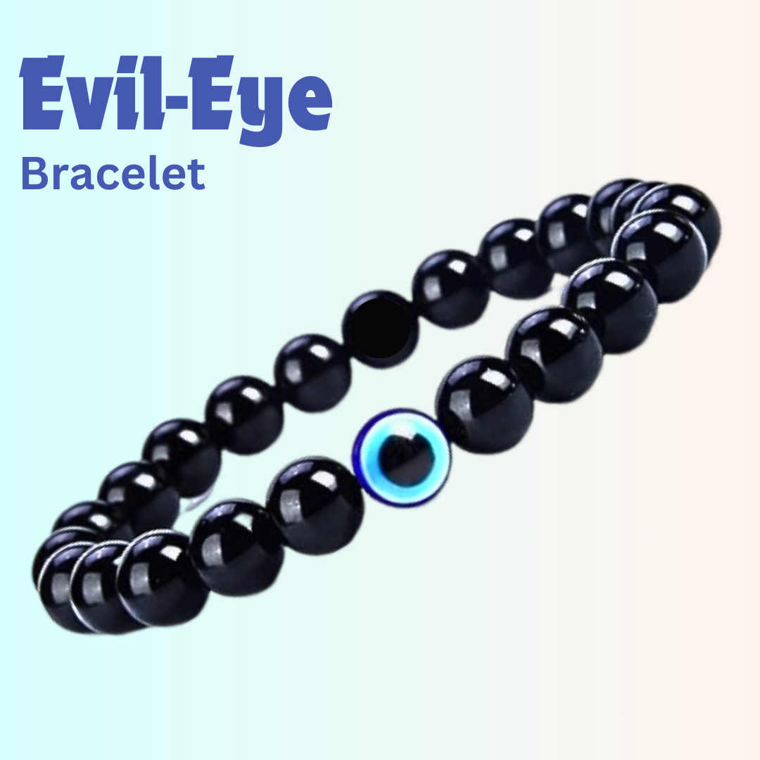 Evil Eye Protection Combo of 3 Natural Crystal Bracelets For Gifting - Pack of 3 - Evil eye + Golden Pyrite + Clear Quartz