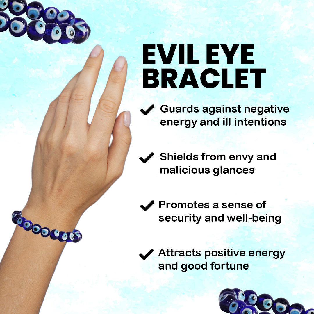 Protection & Blessings: Spiritual Evil Eye Blue Stone Bracelet for Men, Women & Kids