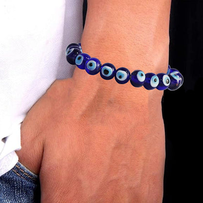 Protection & Blessings: Spiritual Evil Eye Blue Stone Bracelet for Men, Women & Kids