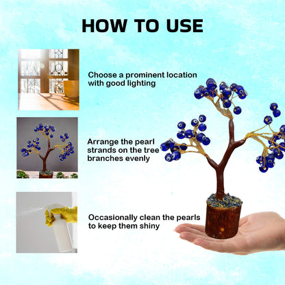 Blue Evil Eye Tree for Protection, Good Luck & Stability| Showpiece for Home, Table, Office