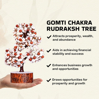 Wealth, Abundance & Prosperity: Natural & Original Gomti Chakra Crystal Tree | Showpiece for Home, Office, Table