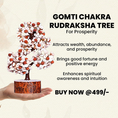 Wealth, Abundance & Prosperity: Natural & Original Gomti Chakra Crystal Tree | Showpiece for Home, Office, Table