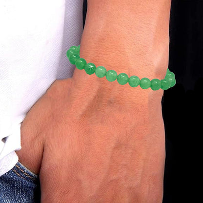 Wealth & Abundance: Green Aventurine Genuine Stone Bracelet for Men Women & Kids