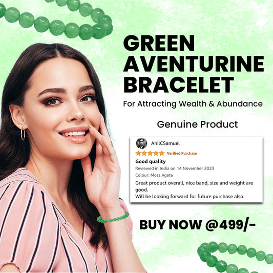 Wealth & Abundance: Green Aventurine Genuine Stone Bracelet for Men Women & Kids