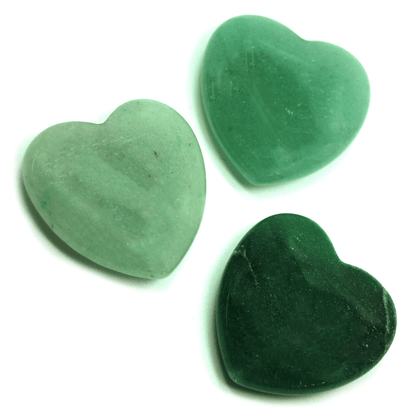 Reiki Green Aventurine Natural Healing Stone Pendant Small Heart Shape Crystal Stone Pendant/Locket with Metal Chain for Reiki Healing and Crystal Healing Gemstone Size 15-20 mm Approx