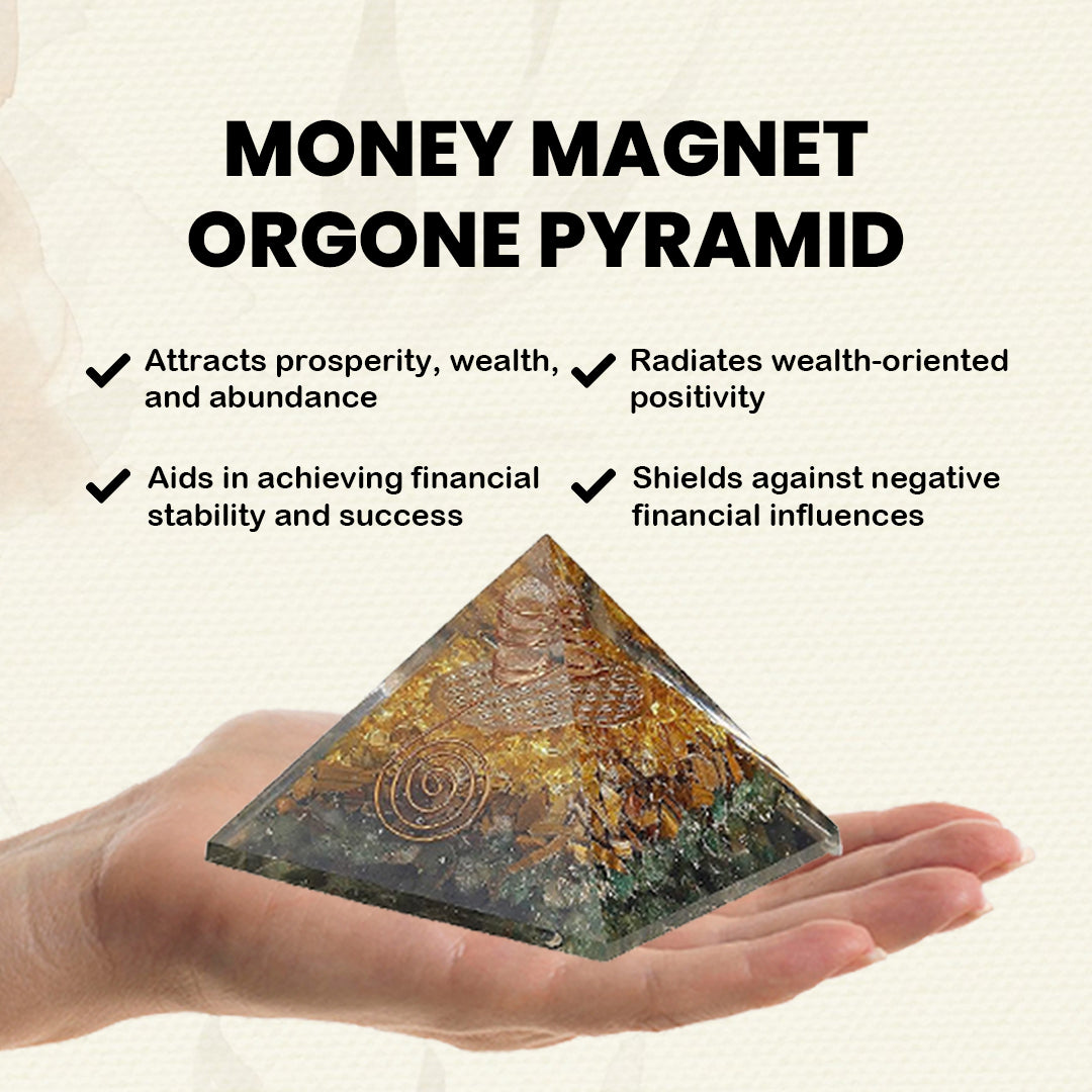 Wealth, Prosperity & Abundance: Original Money Magnet Orgone Pyramid | Gift for Home Décor