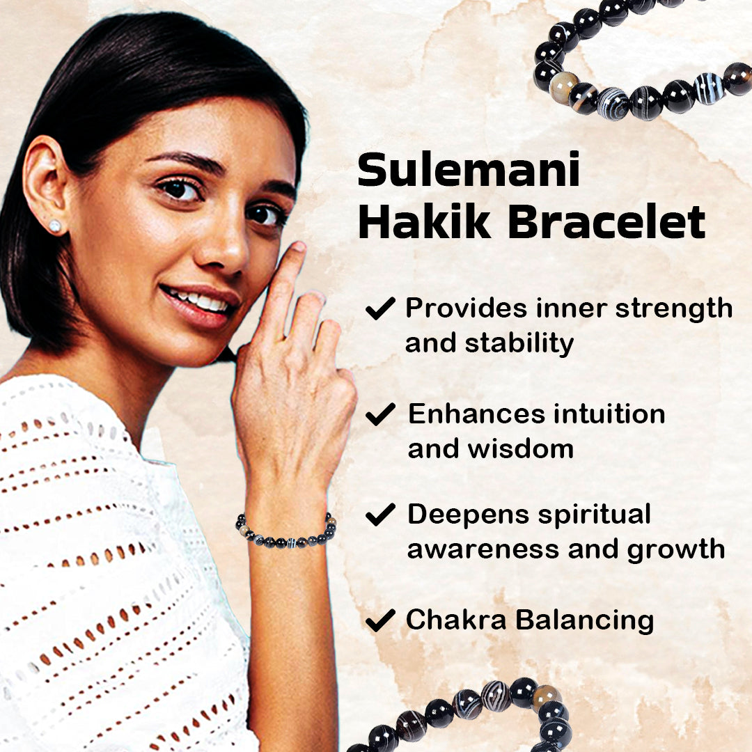 Certified Original Sulemani Hakik Genuine Stone Bracelet Perfect for Men, Women & Kids