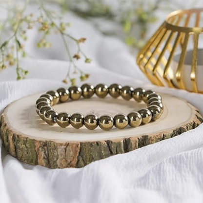 Golden Pyrite Bracelet & Golden Pyrite Tree Set – Prosperity & Protection