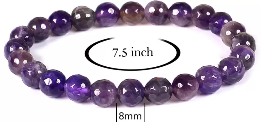 Natural Healing Gemstone Amethyst Purple Bracelet for Men, Women, & kids, Round Beads for Reiki Healing