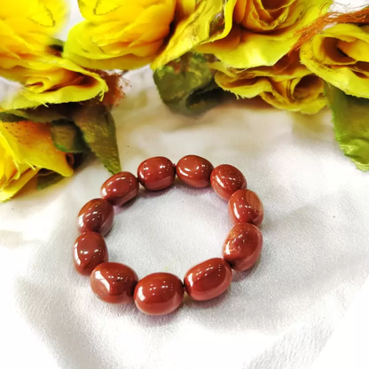 Reiki Crystal Product: Red Jasper Stone Bead Bracelet | Awesome Jewelry Gift for both Men& Women