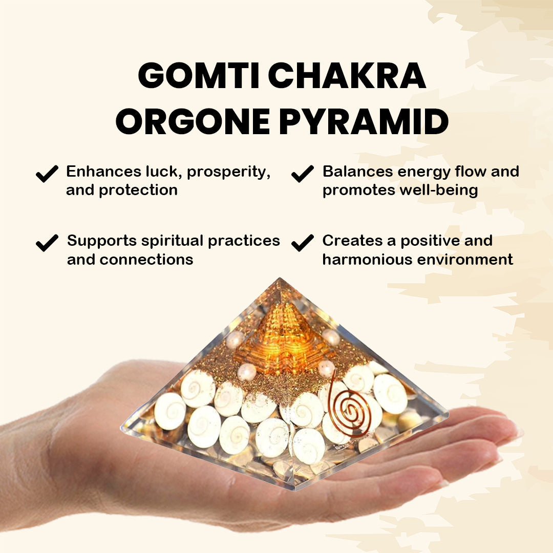 Original Gomti Chakra Orgone pyramid | Reiki Healing Product & Vastu Expert | Gift Decorative Showpiece