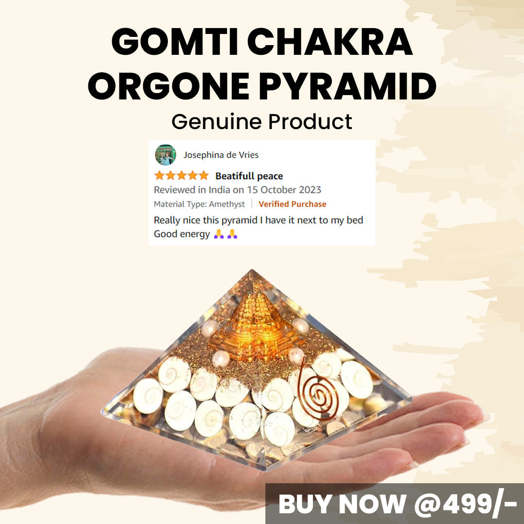 Original Gomti Chakra Orgone pyramid | Reiki Healing Product & Vastu Expert | Gift Decorative Showpiece