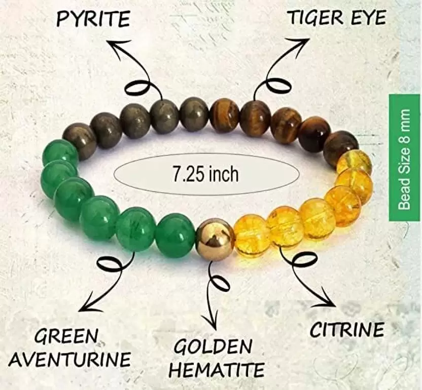 Money magnet bracelet for wealth attraction with natural crystals for abundance and prosperity