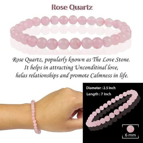 Certified Natural Rose Quartz Stone Bracelet: Unconditional Love & Acceptance