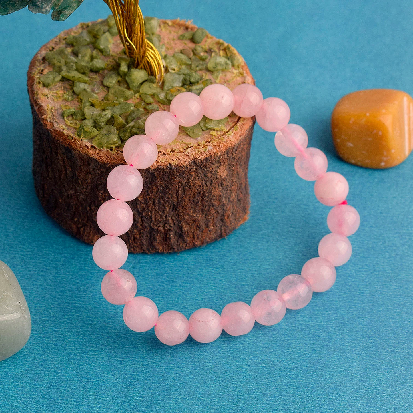 Certified Natural Rose Quartz Stone Bracelet: Unconditional Love & Acceptance